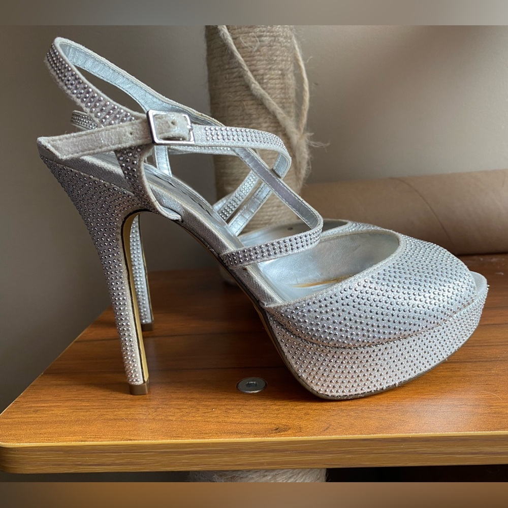 Silver Beaded Formal Sandal